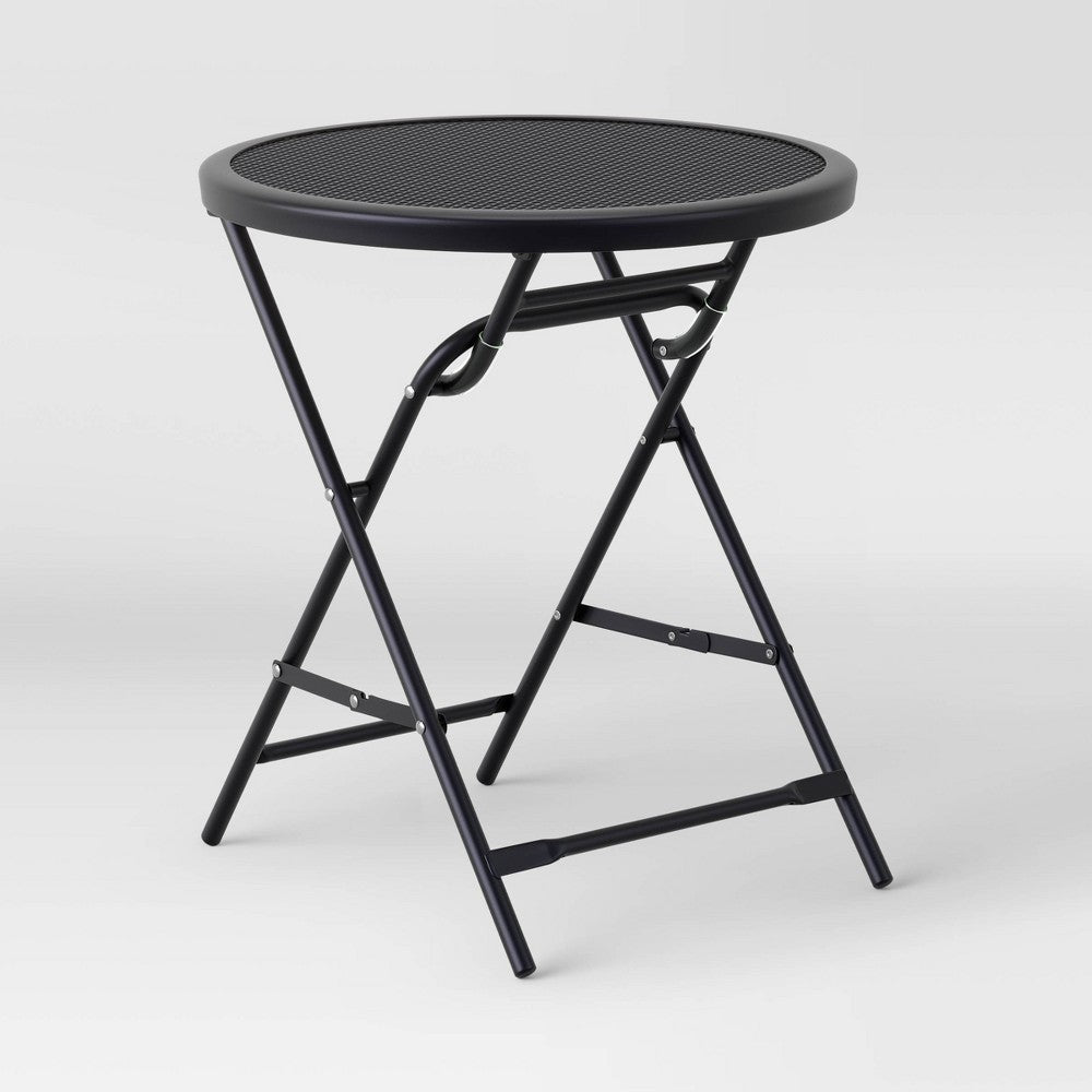 18" Metal Mesh Patio Accent Table Black - Room Essentials™ - Bellso